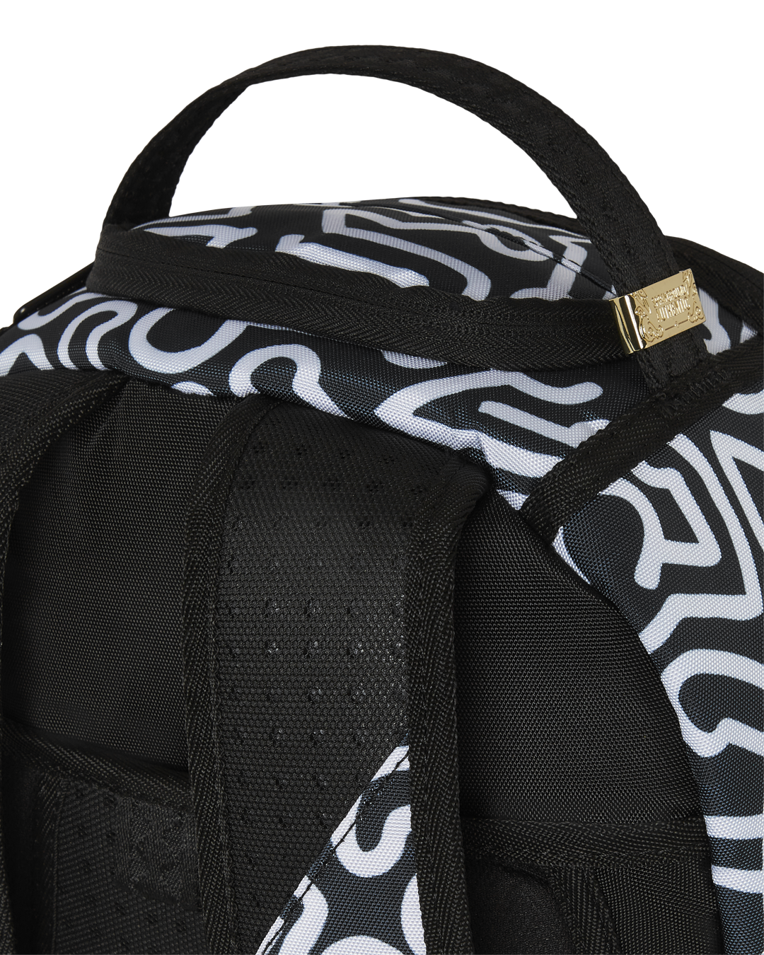 Side view of the roller skate backpack with side pockets and ergonomic back padding.