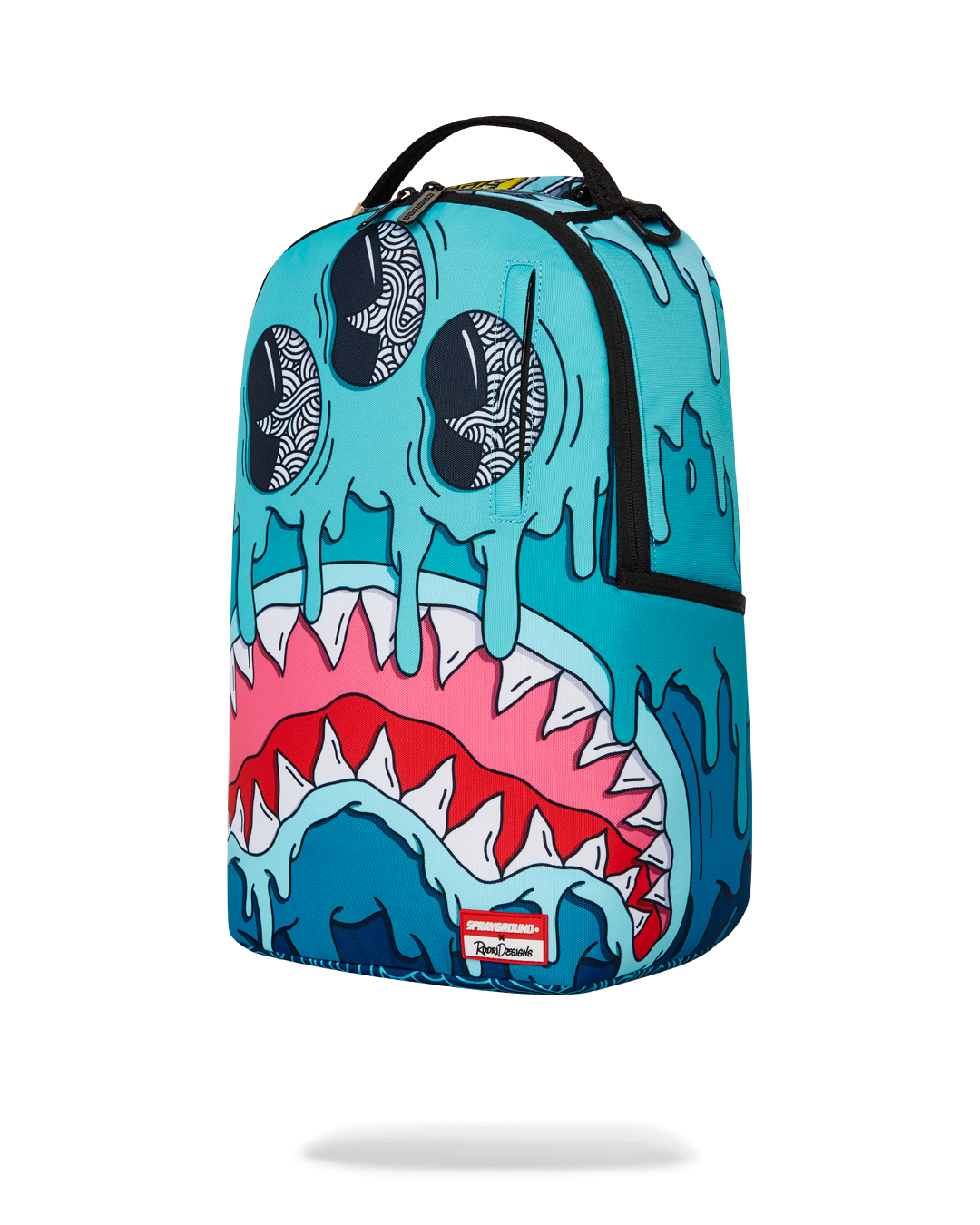 Designer backpack with separate velour laptop compartment and gold zippers