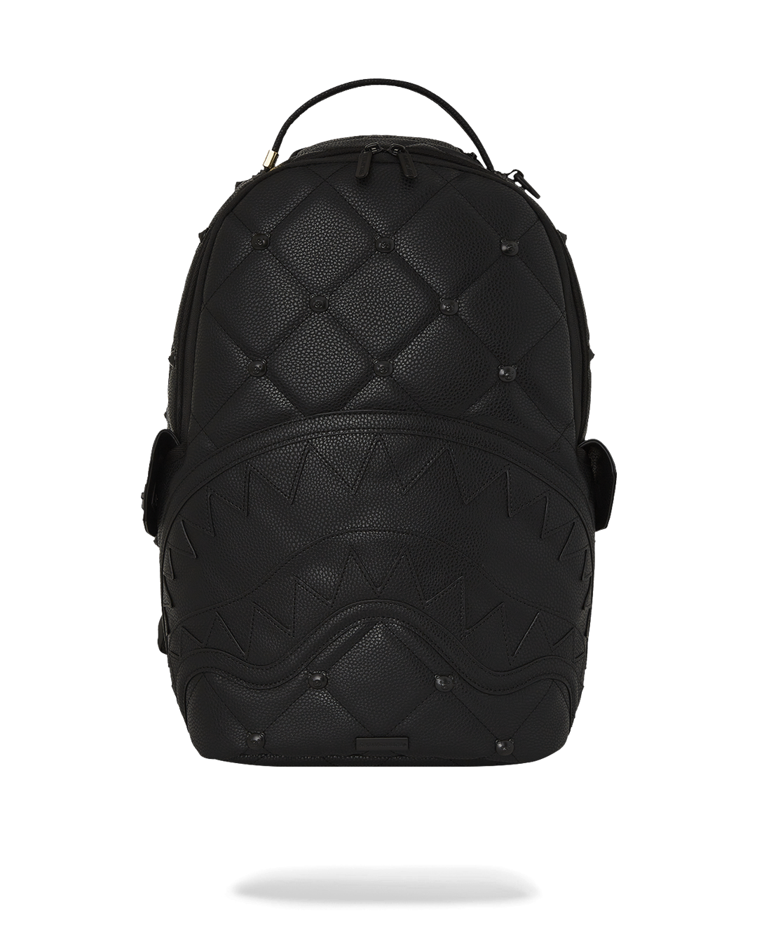 Close-up of Sorbet Stunna backpack's faux leather texture and gold hardware