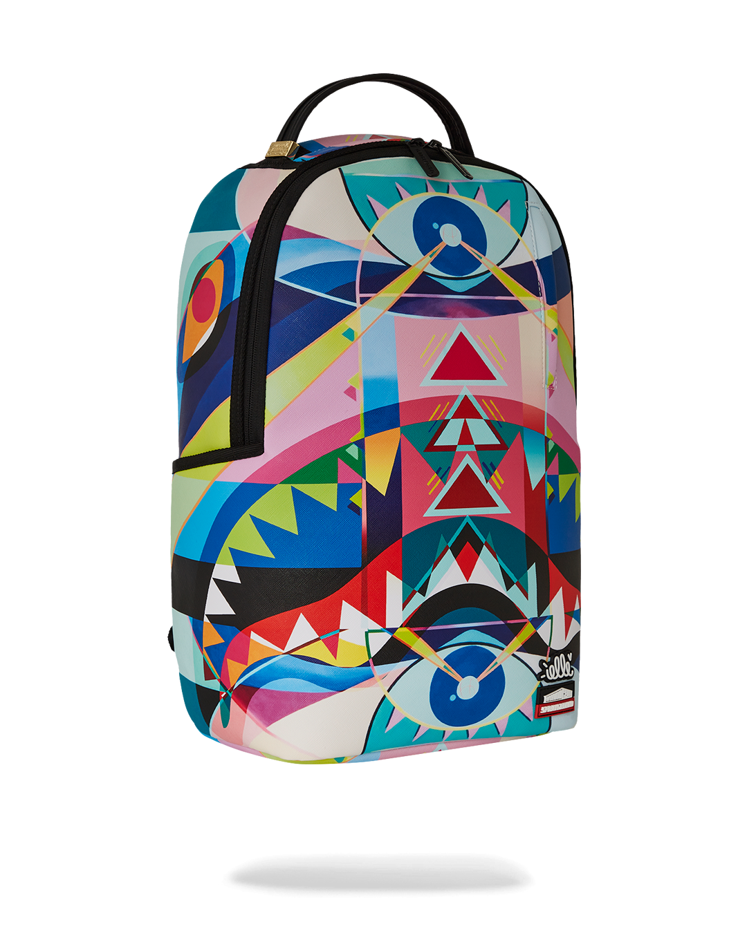 Side view of the trendy laptop backpack with sunglasses compartment.