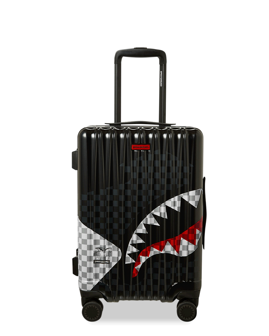 Sprayground Triple Decker Hardshell Carry-On Luggage with sleek design and TSA approved locks