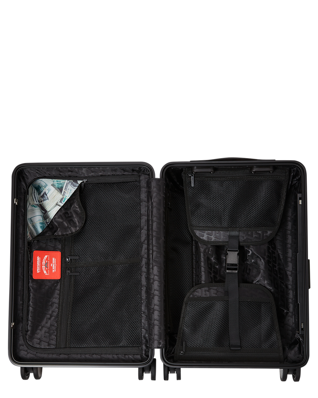 Sprayground Triple Decker Hardshell Carry-On Luggage with sleek design and TSA approved locks