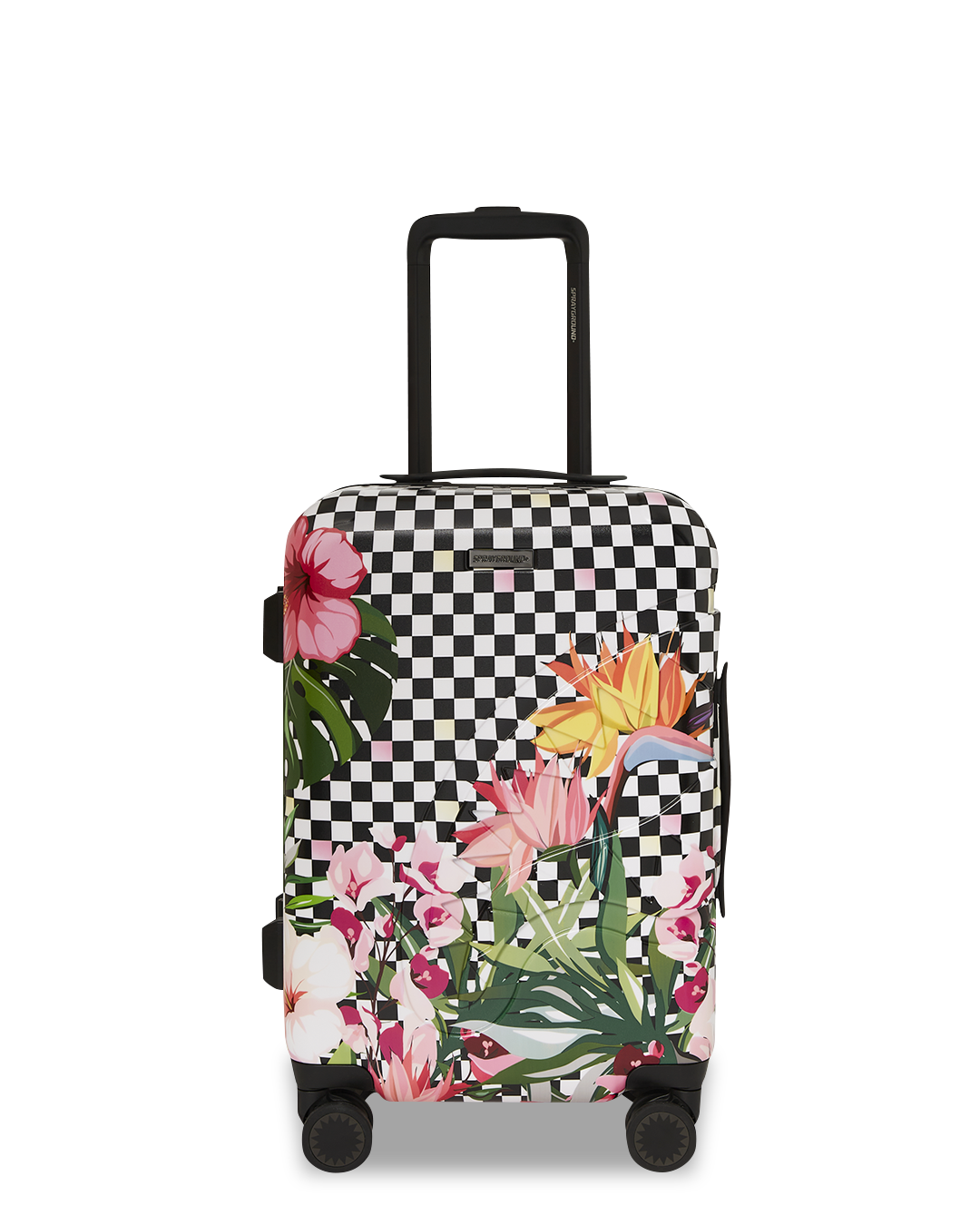 Interior view of the luggage, featuring multiple pockets and compression straps for organized packing.