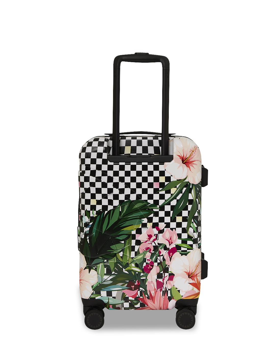 Close-up of the luggages 100% Polycarbonate shell and Aluminum Alloy frame, showcasing its strength and durability.