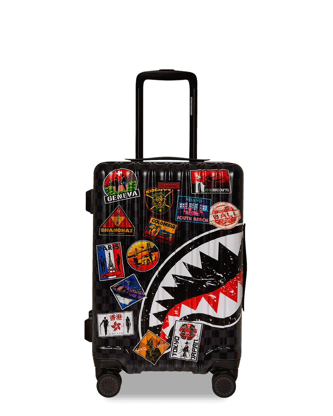 Sharknautics Hardshell Carry-On Luggage with 100% Polycarbonate shell, showcasing its durability and sleek design.