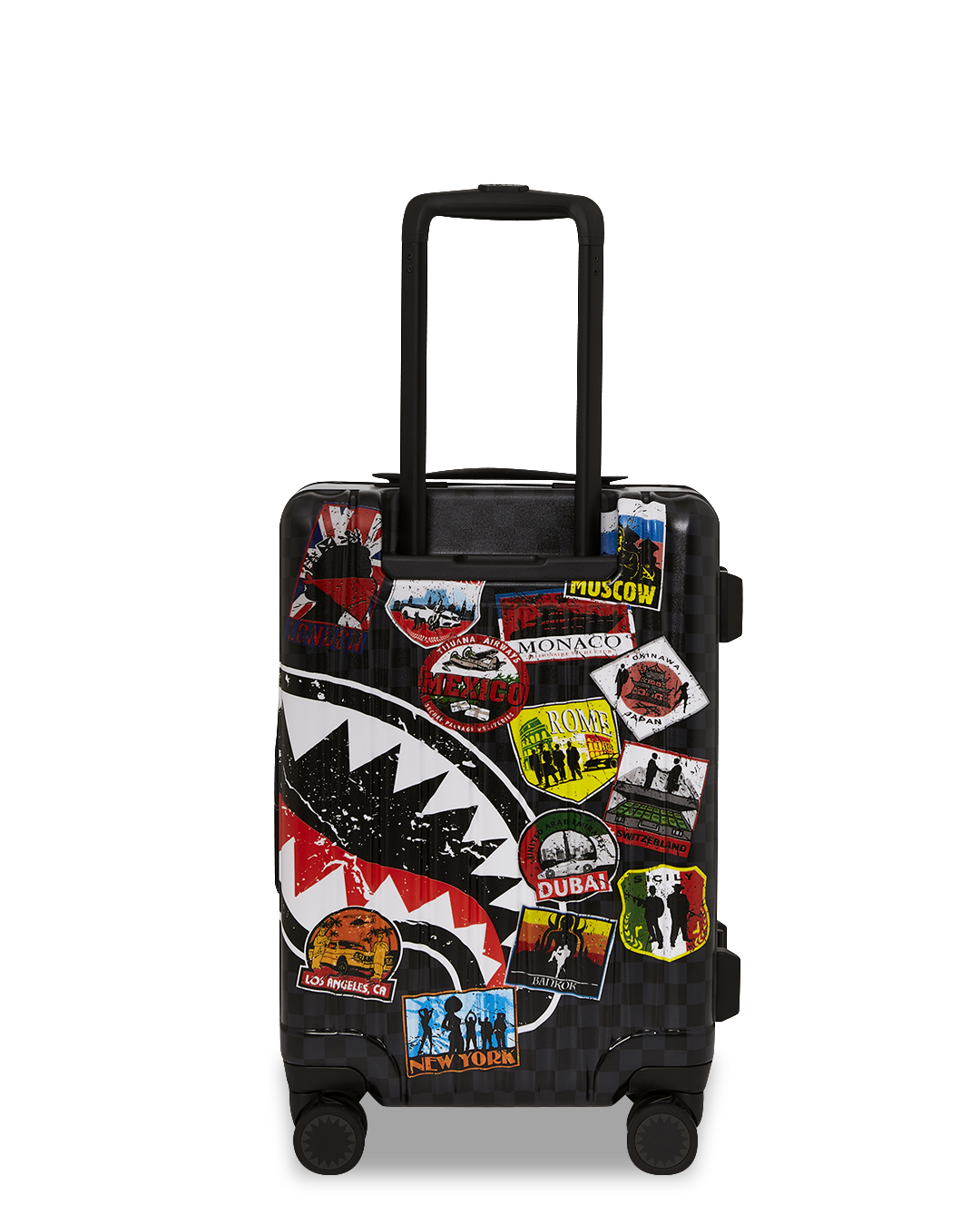 Interior of the Sharknautics Hardshell Carry-On Luggage, featuring multiple pockets and compartments for organization.