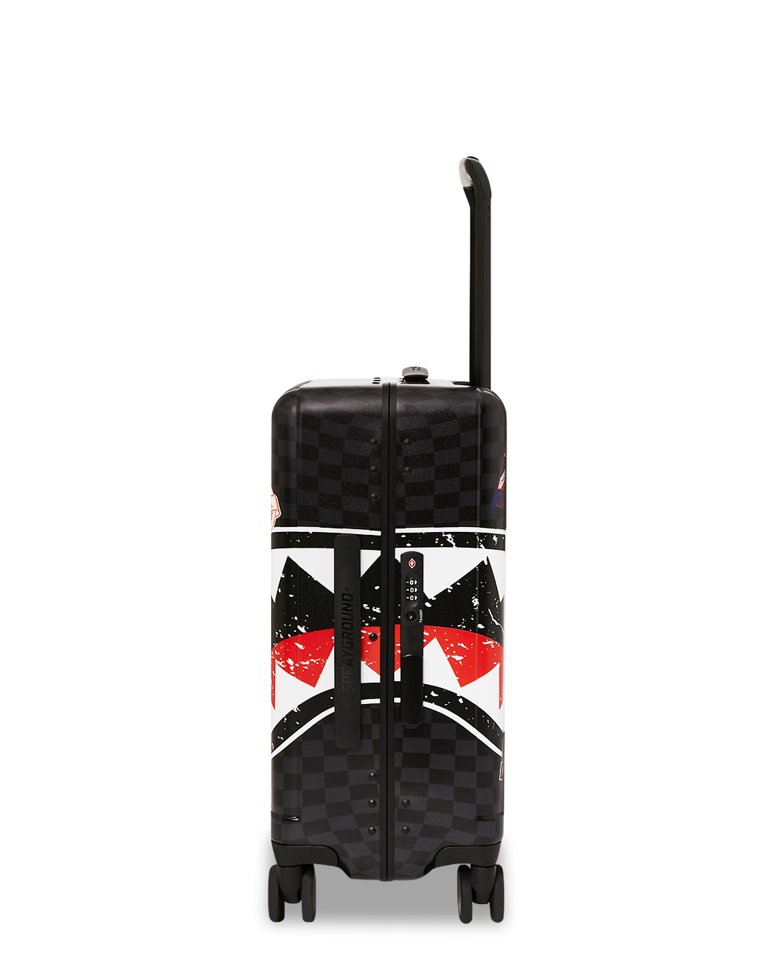 Sharknautics Hardshell Carry-On Luggage with 100% Polycarbonate shell, showcasing its durability and sleek design.