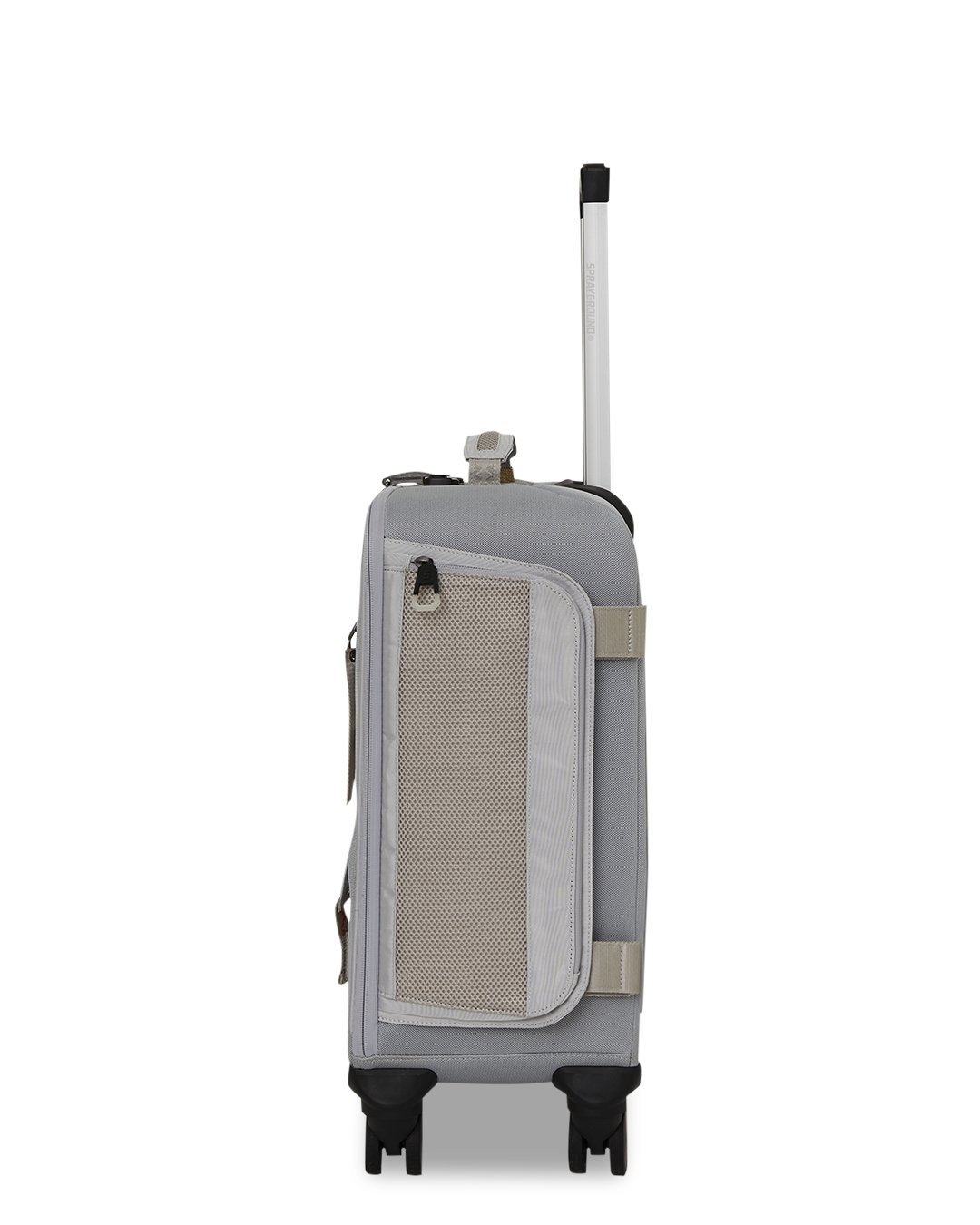 Proximo Special Ops hard shell carry-on luggage interior with multiple pockets and shark print satin lining