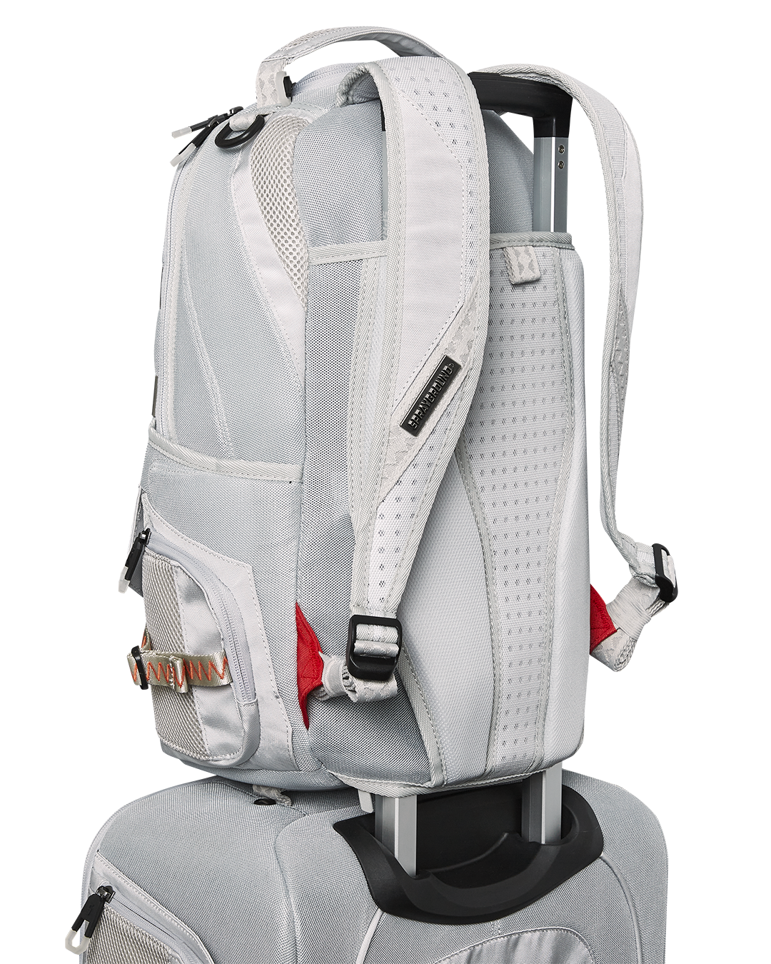 Proximo Special Ops hard shell carry-on luggage interior with multiple pockets and shark print satin lining