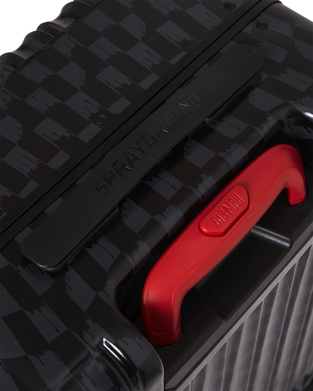 Sharknautics Luggage in use at an airport, highlighting its maneuverability and TSA approved locks.