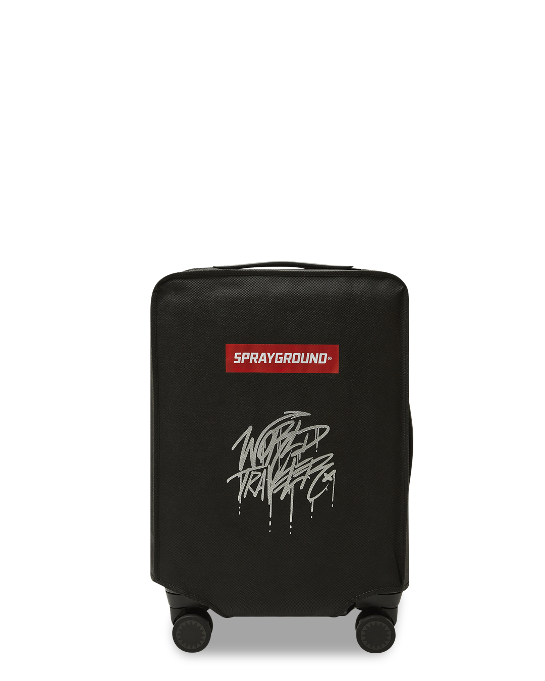 Spinner wheels and telescoping handle of durable hard-shell luggage