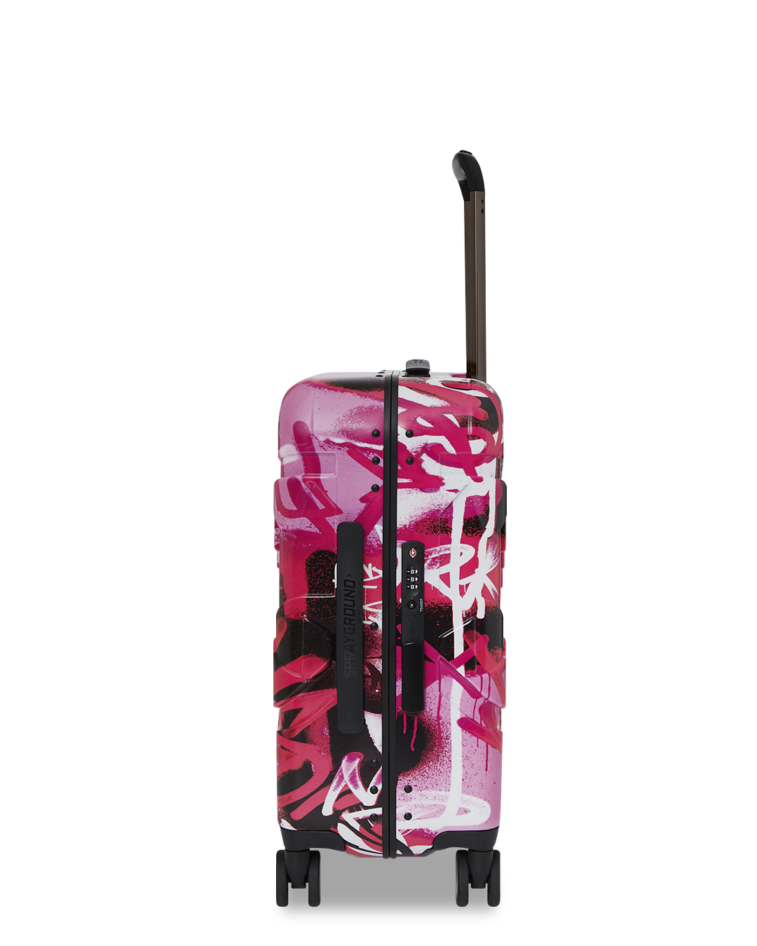 Polycarbonate spinner luggage with shark sculpture exterior for stylish travel