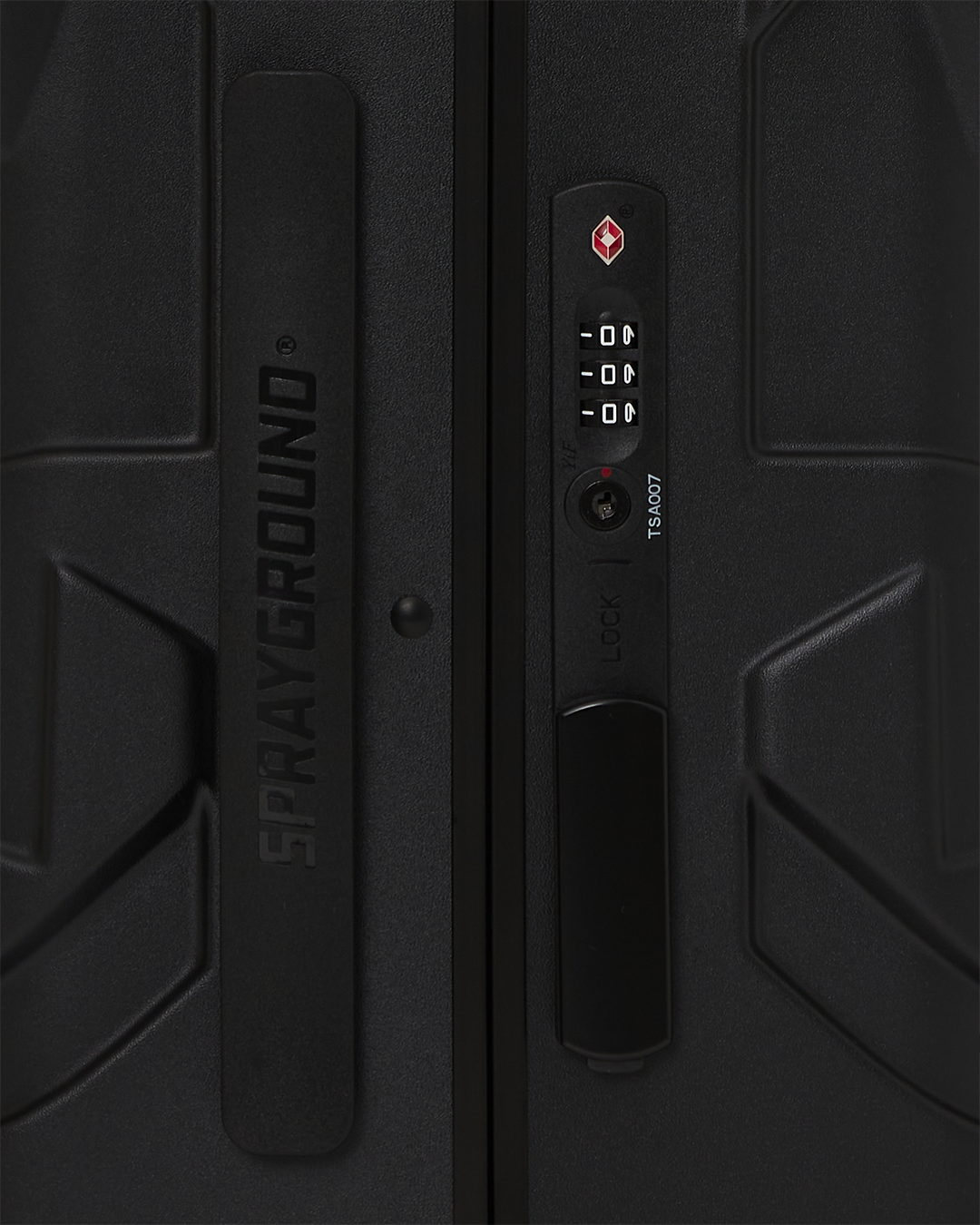 Side view of the lightweight TSA approved luggage showcasing its sturdy shell and aluminum frame.