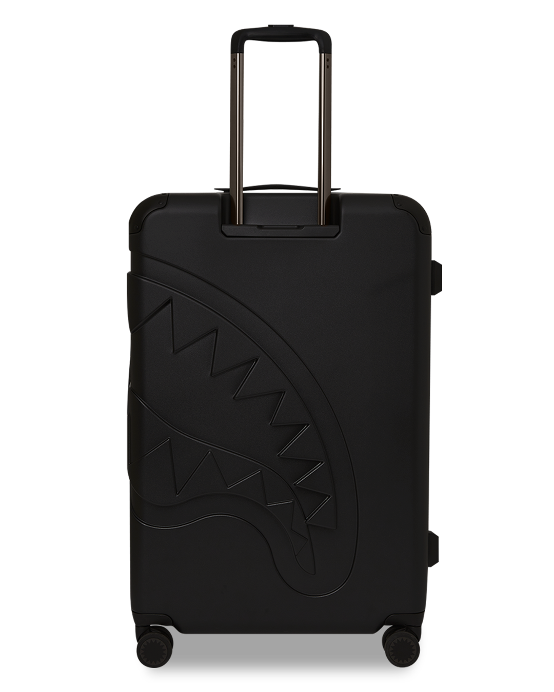Interior view showing organizational pockets and satin lining in large suitcase