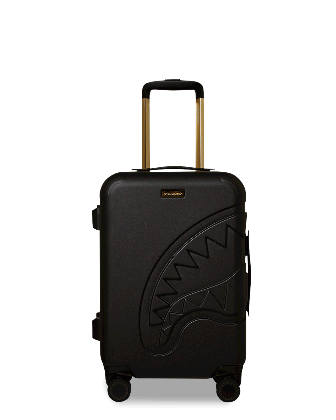 JetBlack hardshell carry-on luggage from a side angle, showcasing its sleek design.