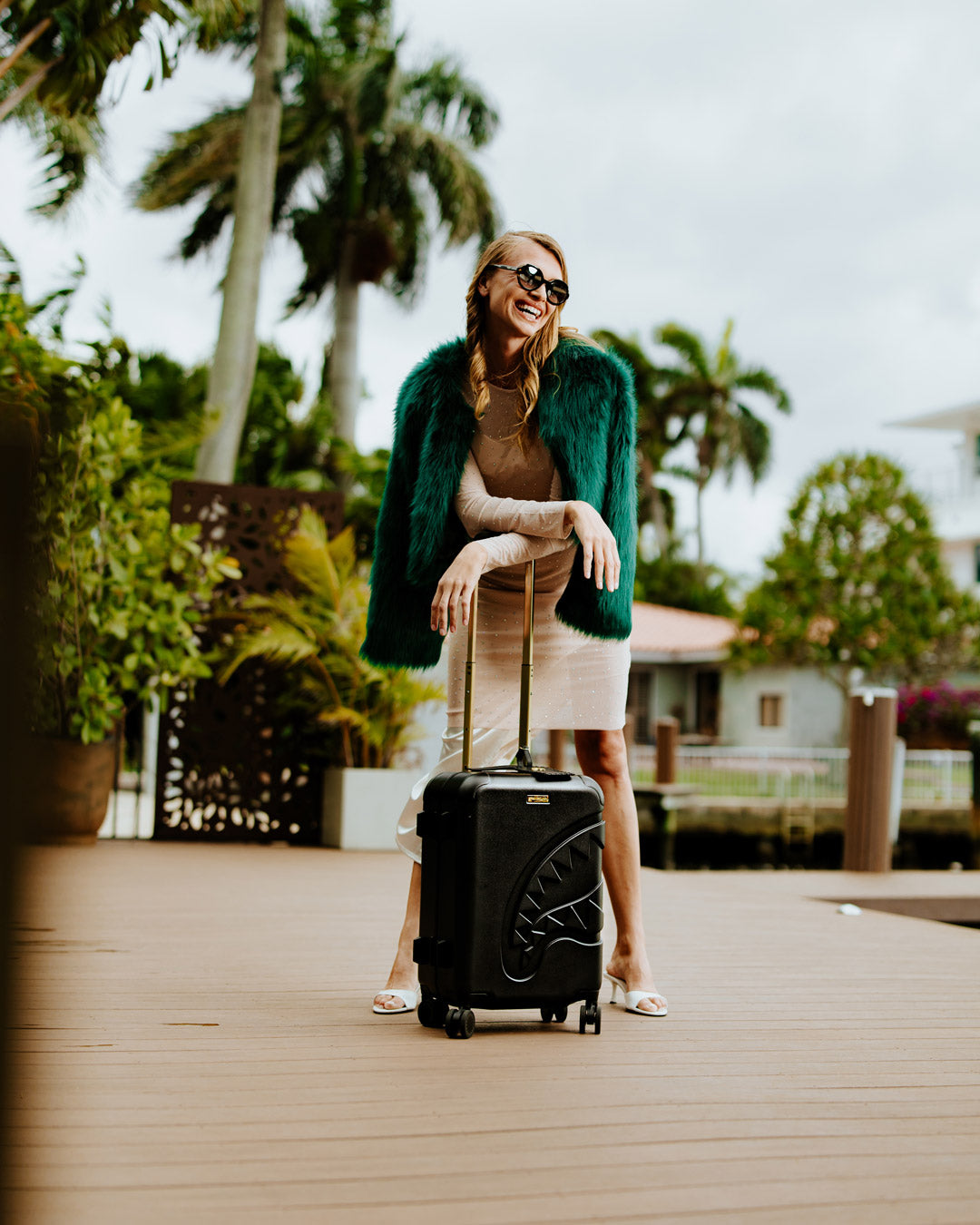 Interior view of JetBlack carry-on luggage with organized compartments and pockets.