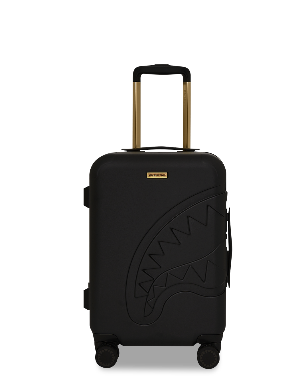 Close-up of JetBlack hardshell luggage wheels, highlighting the smooth spinner action.