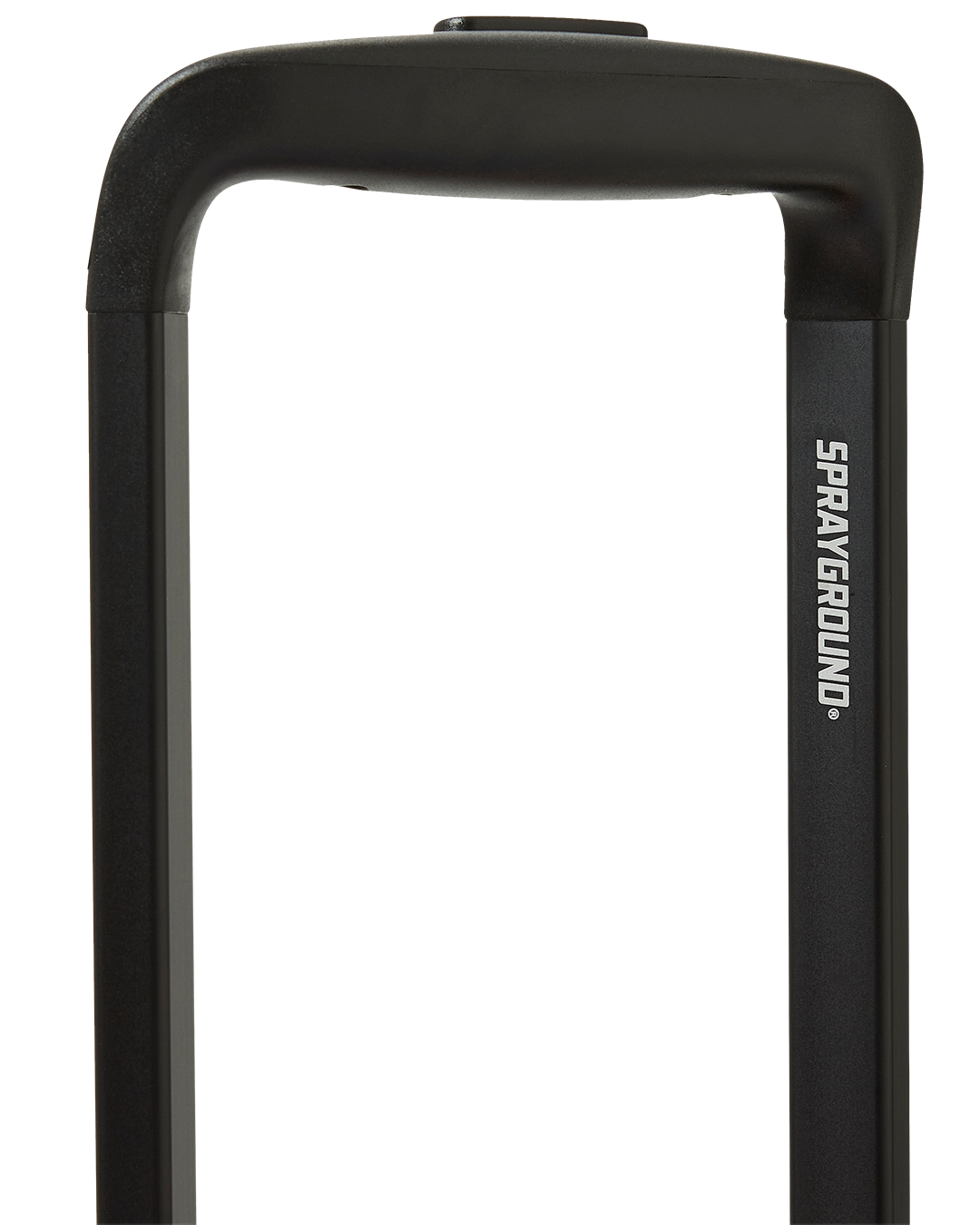Front view of Sharkitecture polycarbonate carry-on luggage showcasing its sleek design.