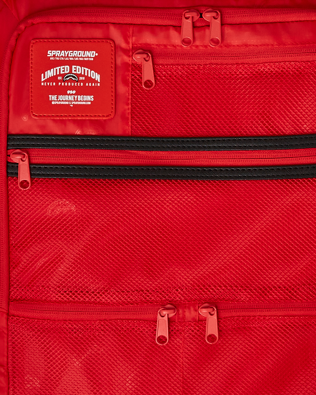 Snowwstorm Puffer Imperial carry-on luggage with 4 dual spinning wheels in action