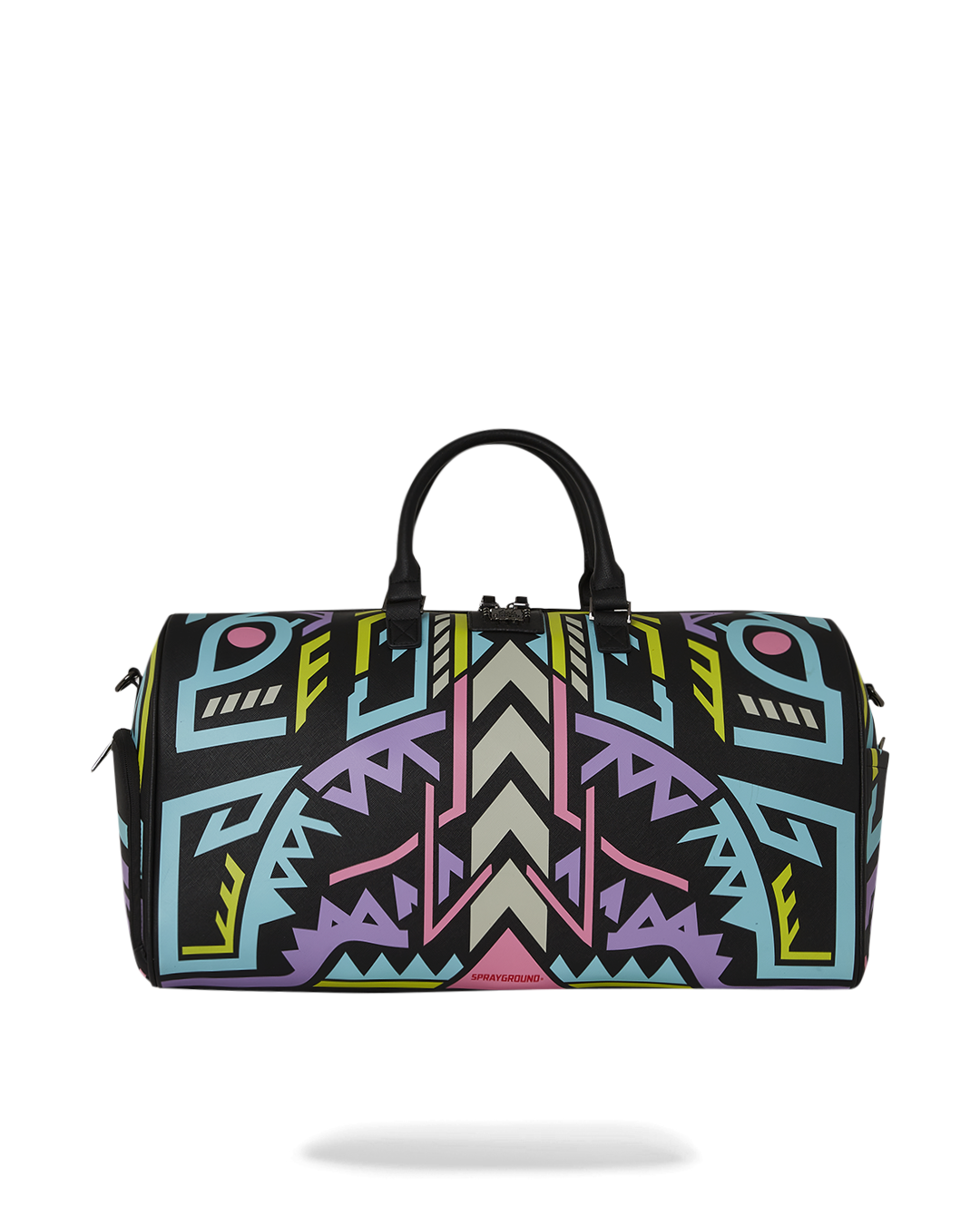 Zippered sneaker pocket of the duffel bag duffle, highlighting its functional details.