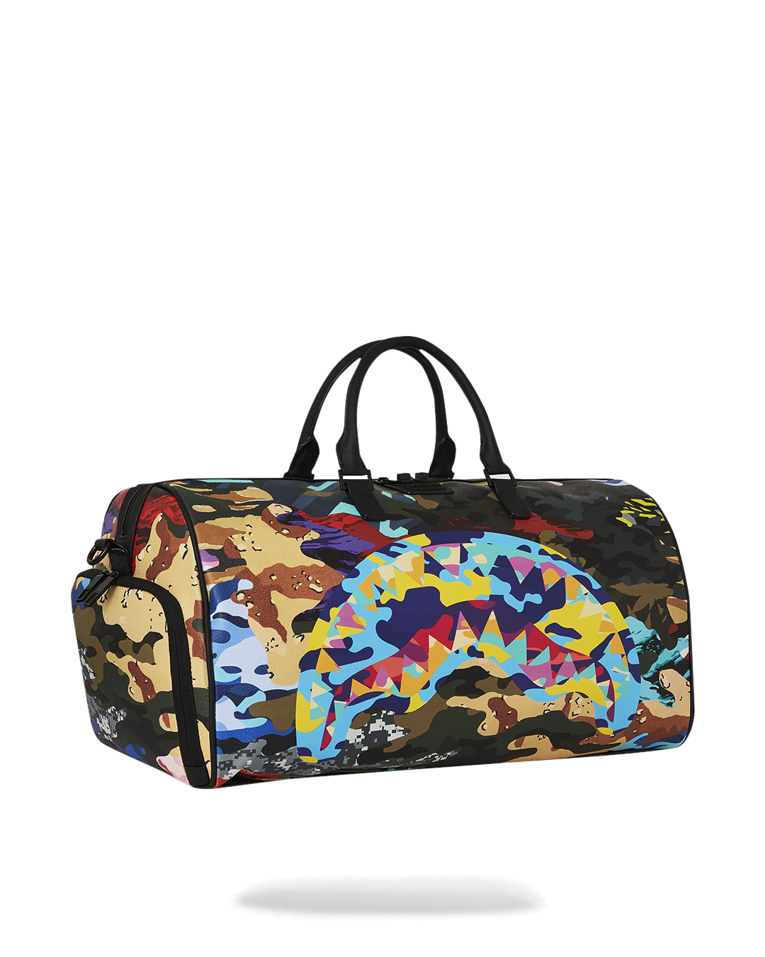 Side view showing adjustable straps and sneaker pocket
