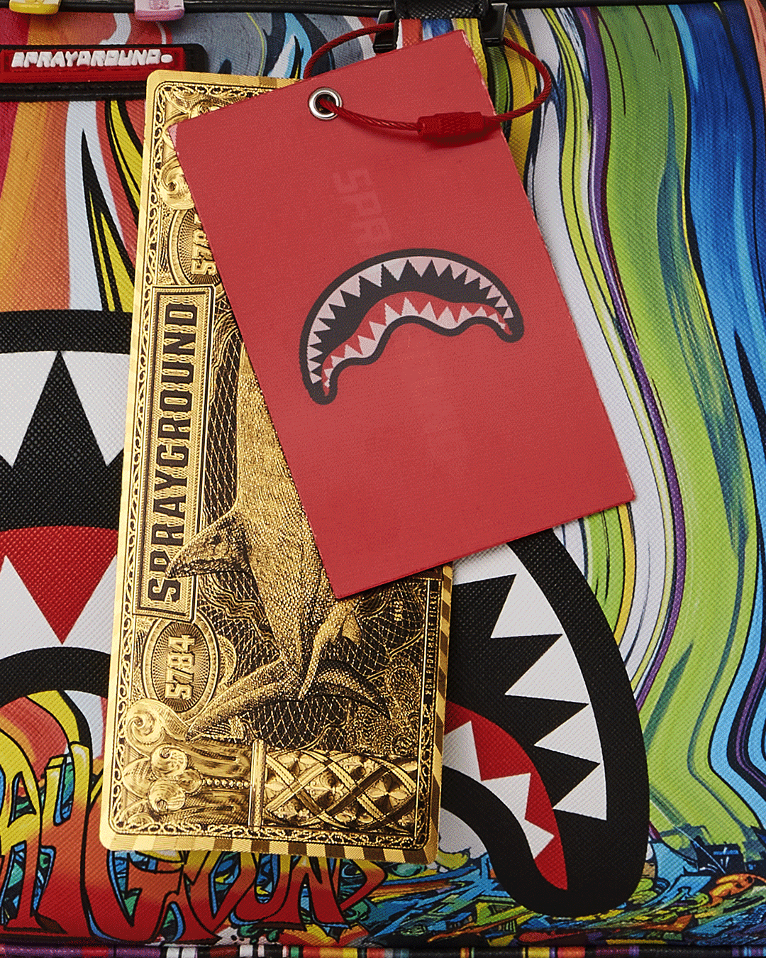 Close-up of adjustable straps on the mini duffle bag