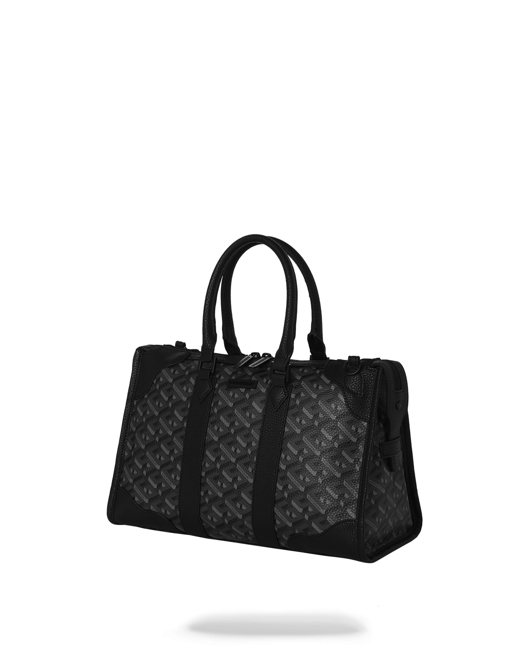 Thunderclap Pyramid Mini Duffle Bag being used as a crossbody bag