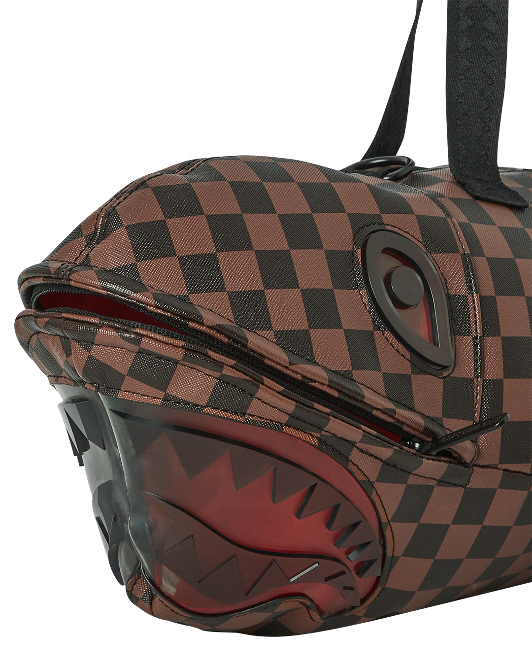 Interior view of the water-resistant fabric duffle bag with organized compartments