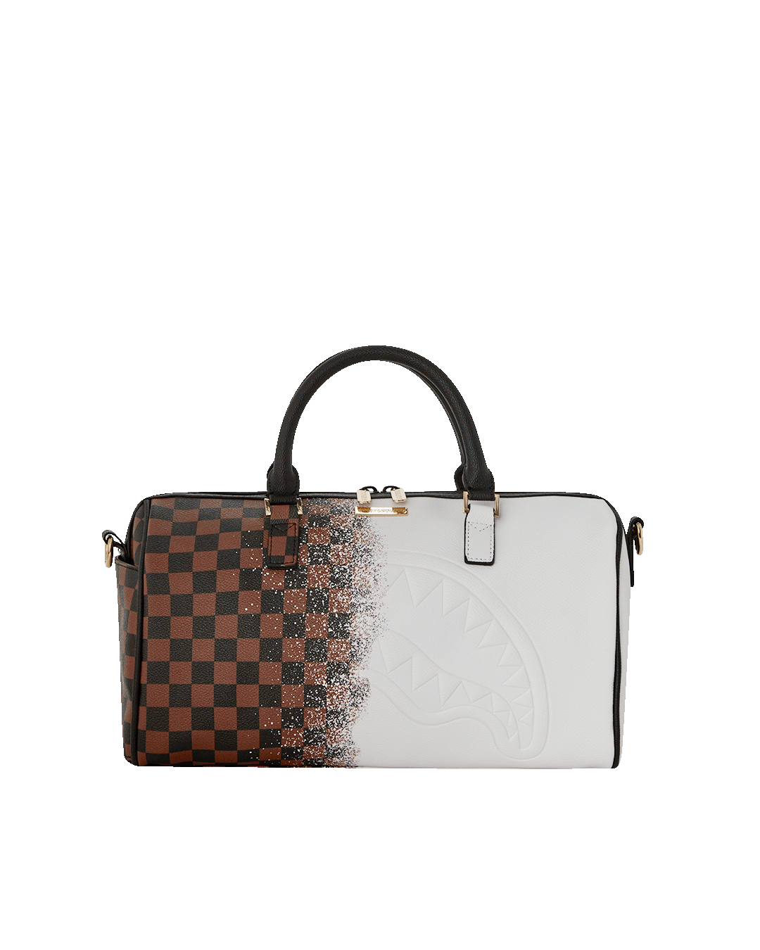 Faux Leather Mini Duffle Bag with adjustable crossbody strap