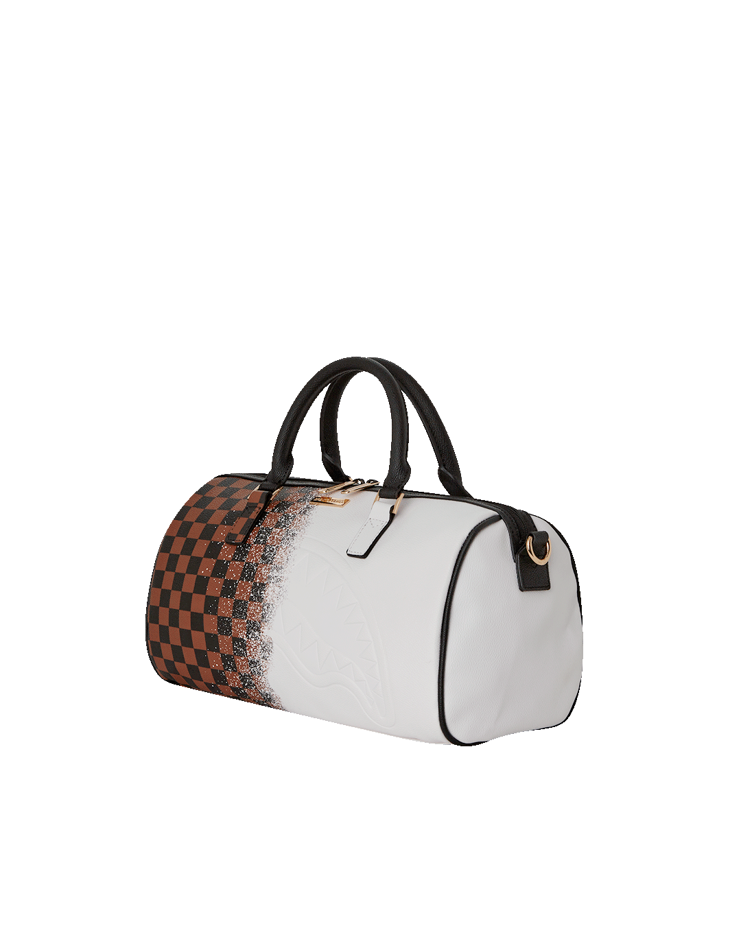 Faux Leather Mini Duffle Bag being used as a crossbody bag