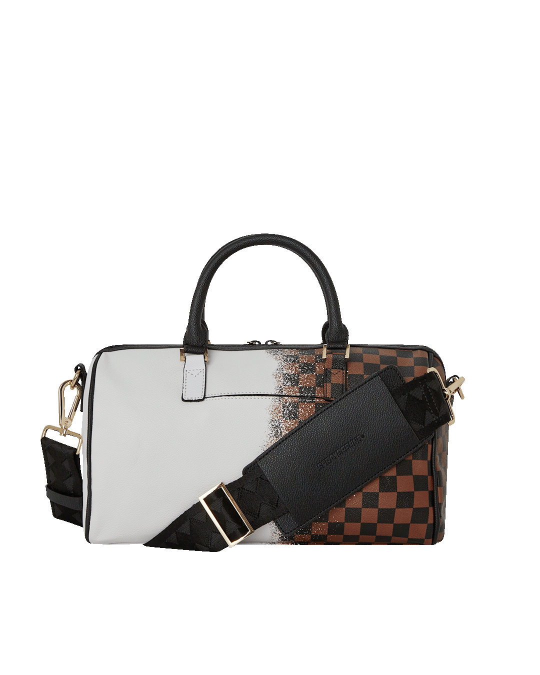 Faux Leather Mini Duffle Bag with adjustable crossbody strap