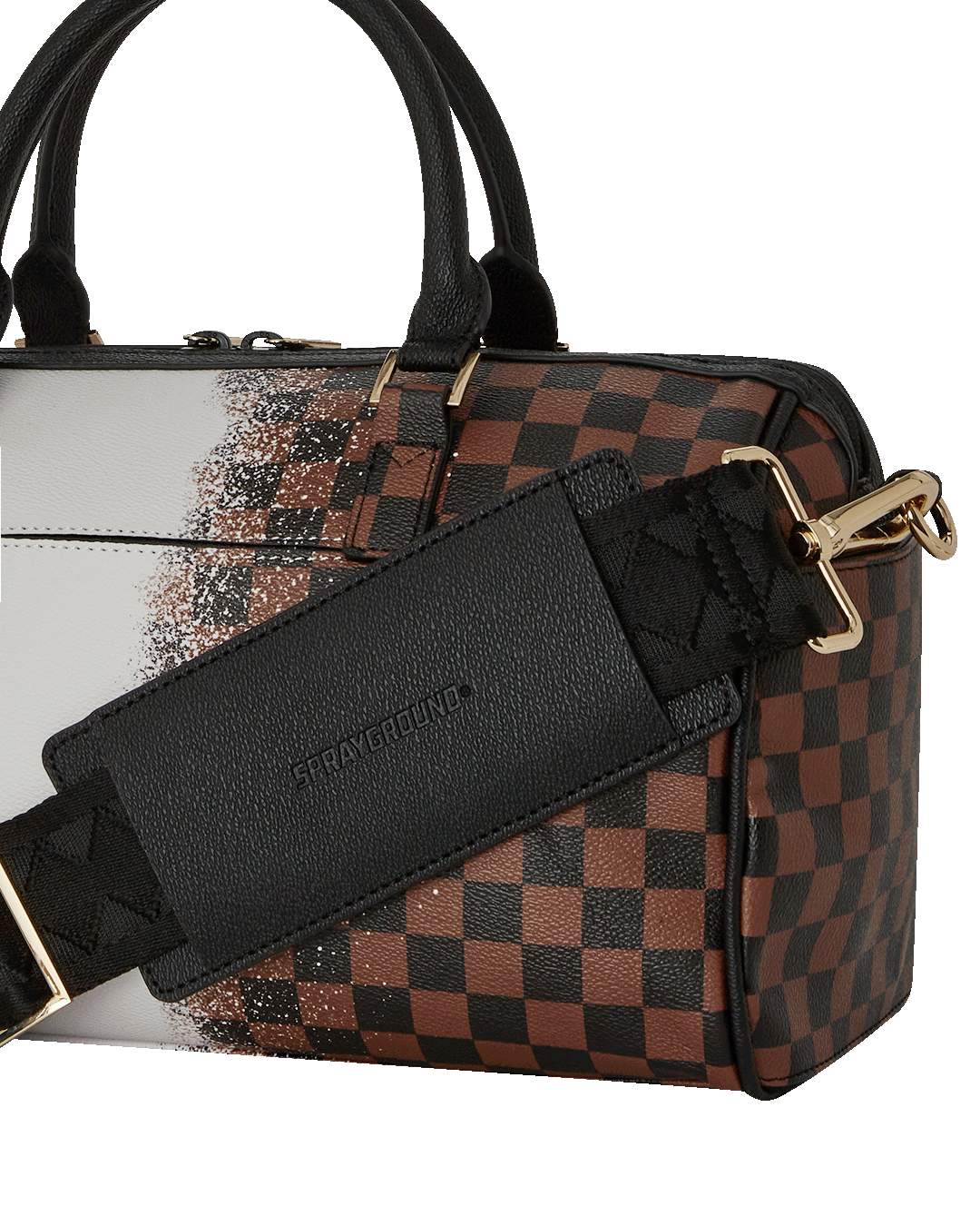 Interior view of the mini duffle bag showing pockets