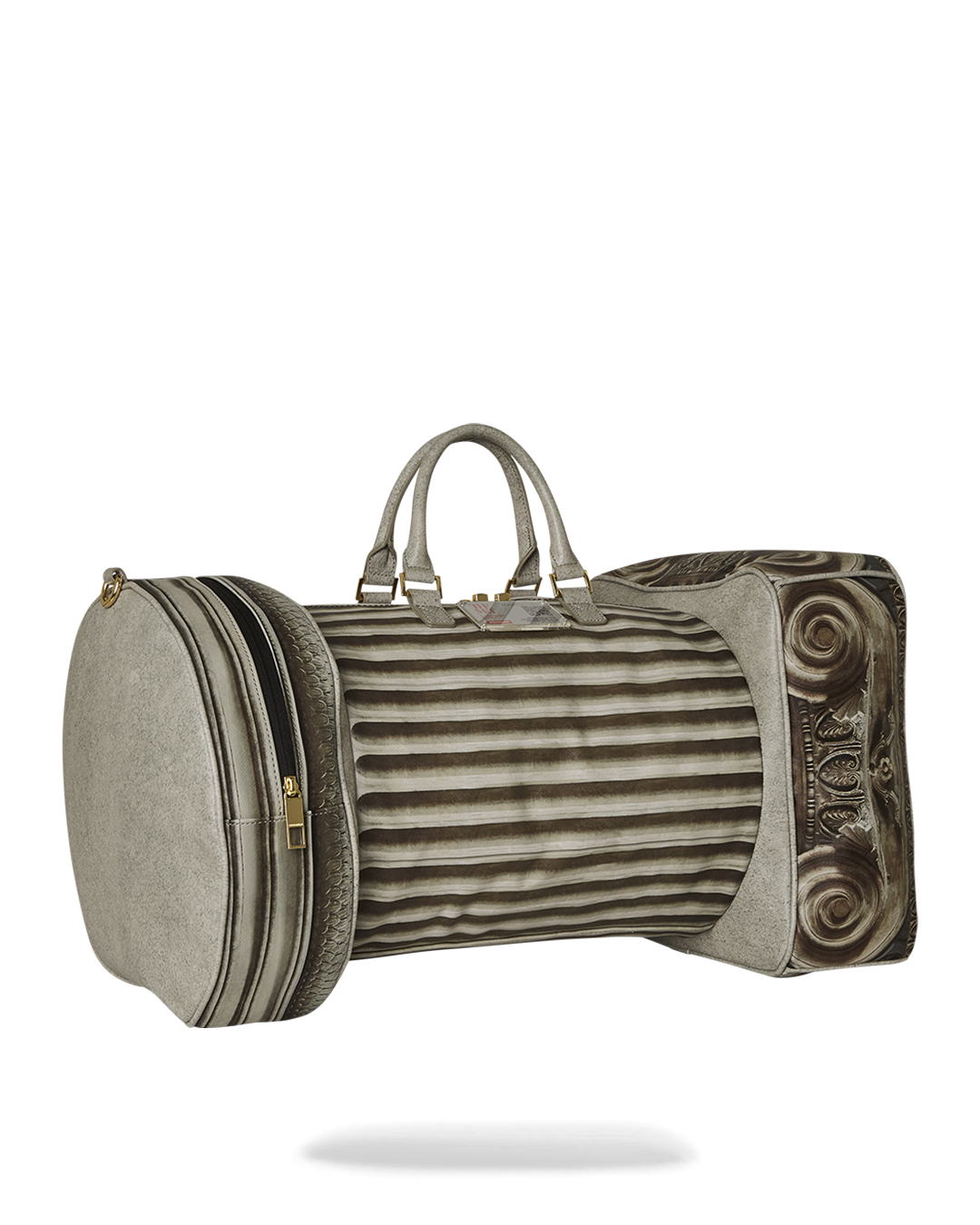 Open duffle bag displaying interior zip and slip pockets, ideal for city commuters