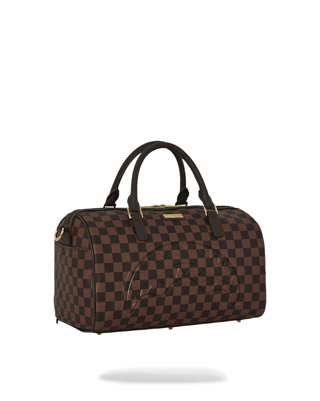Side profile of knit nylon mini barrel duffle bag 5L style alternative