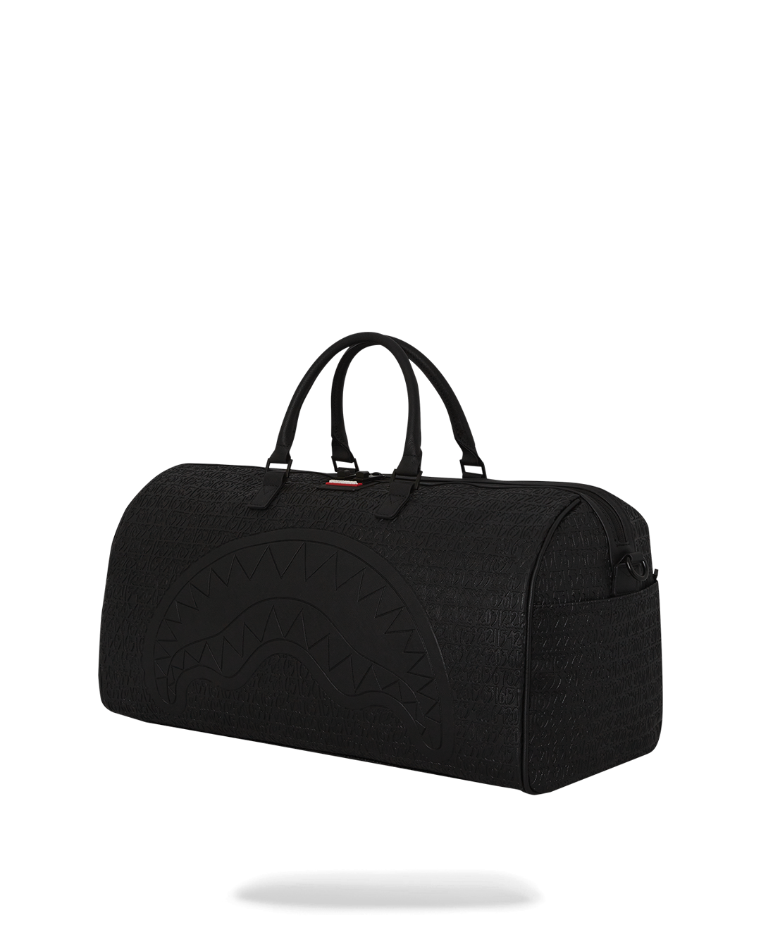 Close-up of the bags gold zippers and metal hardware, showcasing its premium quality.