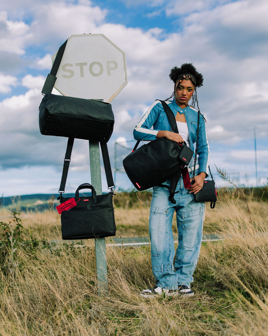 The bags spacious interior with multiple organizational pockets, including a zippered sneaker pocket.