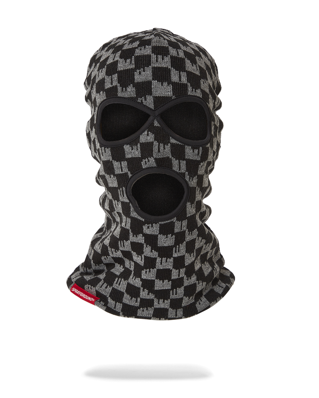 Front view of the Drench ski mask highlighting its knitted texture and limited edition design