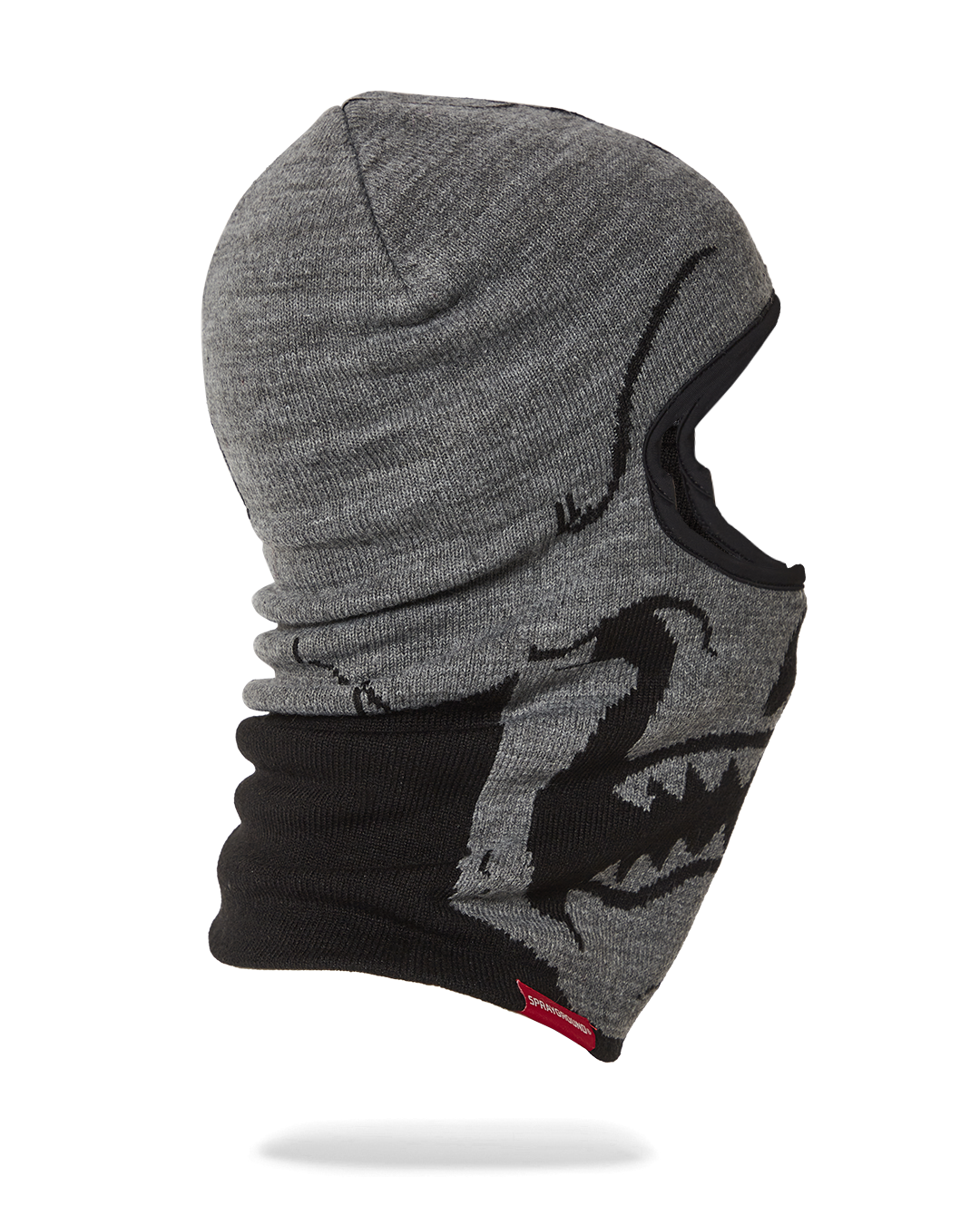 Ski mask laid flat showing full face coverage and durable stitching