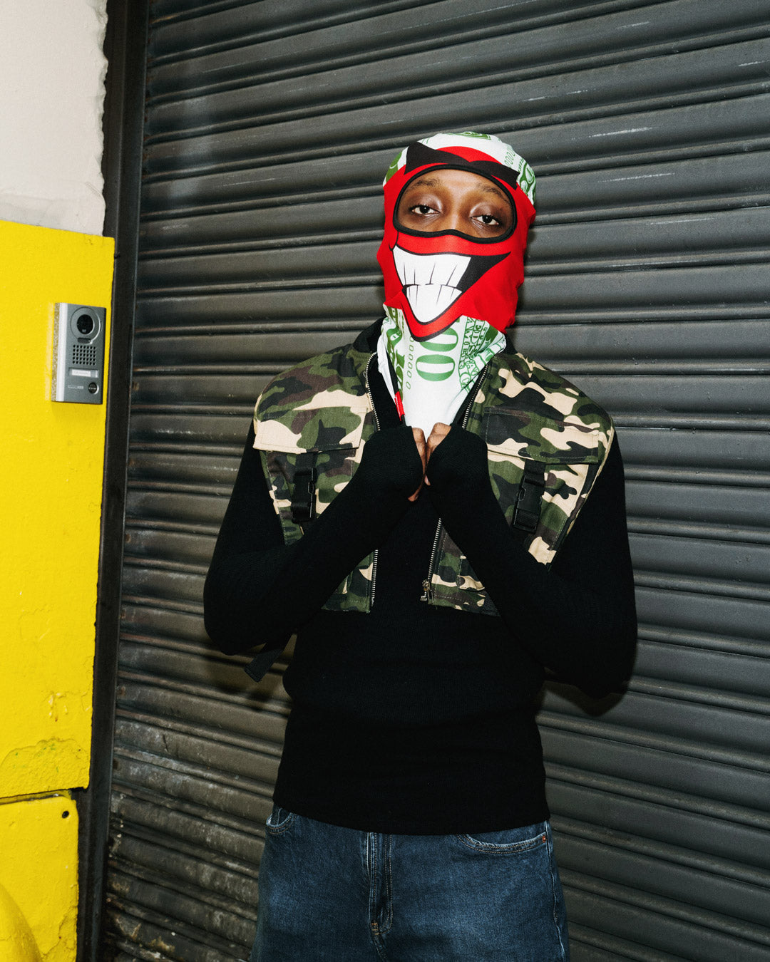 Person wearing the Balaclava Ski Mask on a ski slope