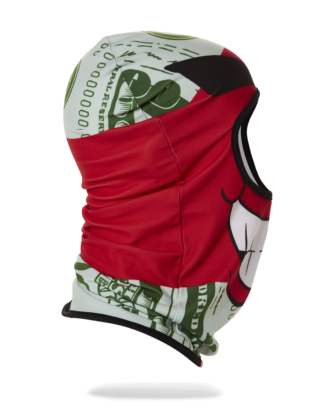 Blackstrap Balaclava Ski Mask laid flat, showing its red color