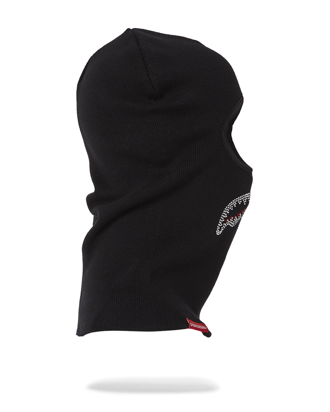 Ghost face mask laid flat with winter gloves for styling