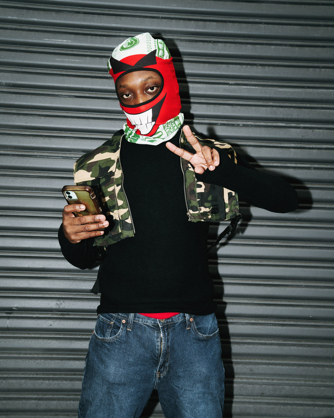 Close-up of the Blackstrap Balaclava Ski Masks knitted construction