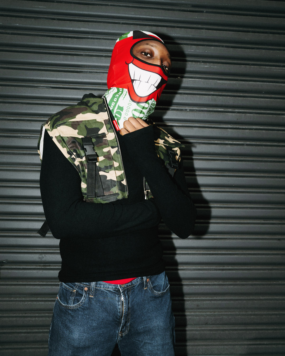 Person wearing the Balaclava Ski Mask on a ski slope