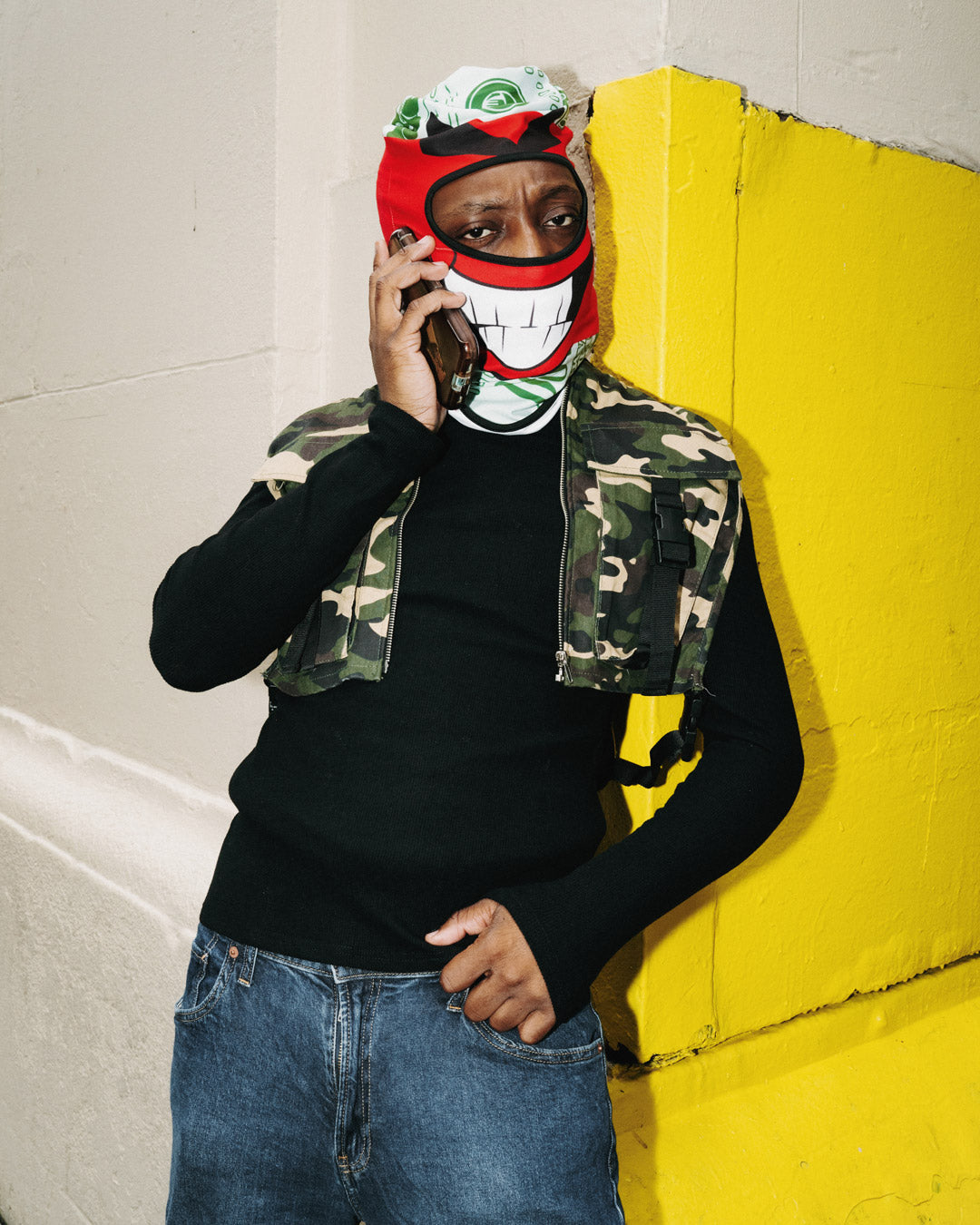 Close-up of the Blackstrap Balaclava Ski Masks knitted construction