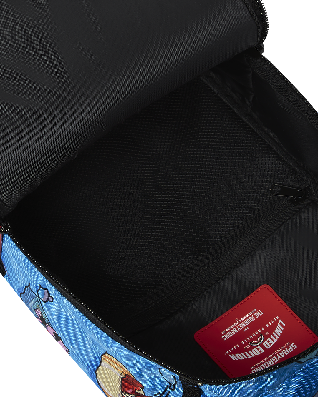 Close-up of the water-resistant fabric and metal zipper details.