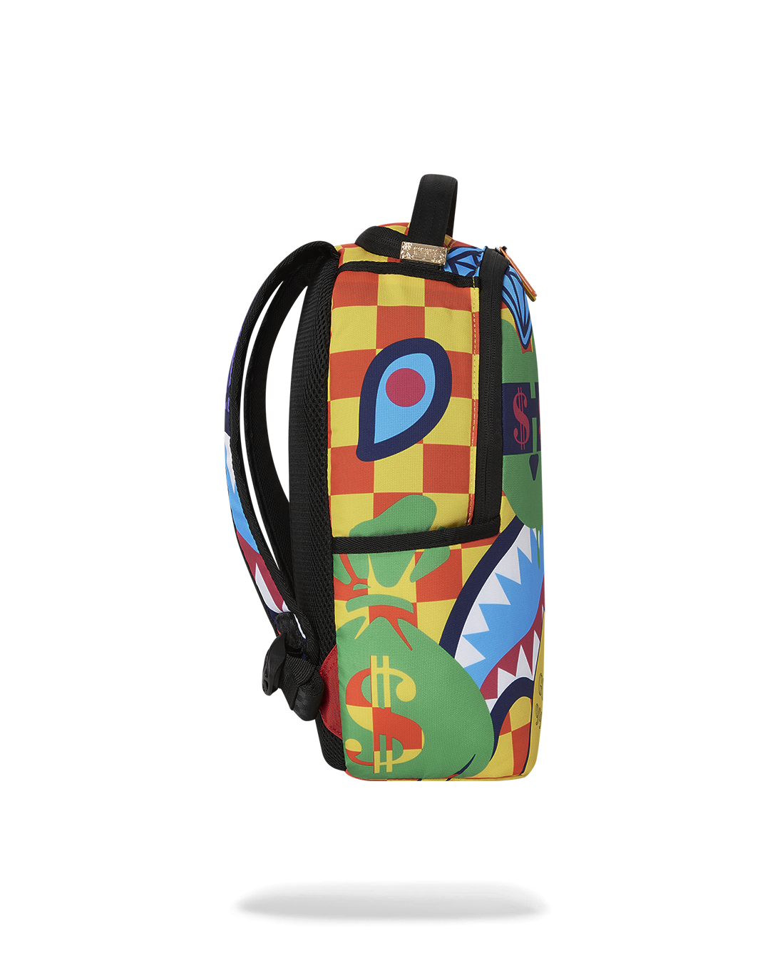 Interior shot of the large zipper compartment and mesh pocket