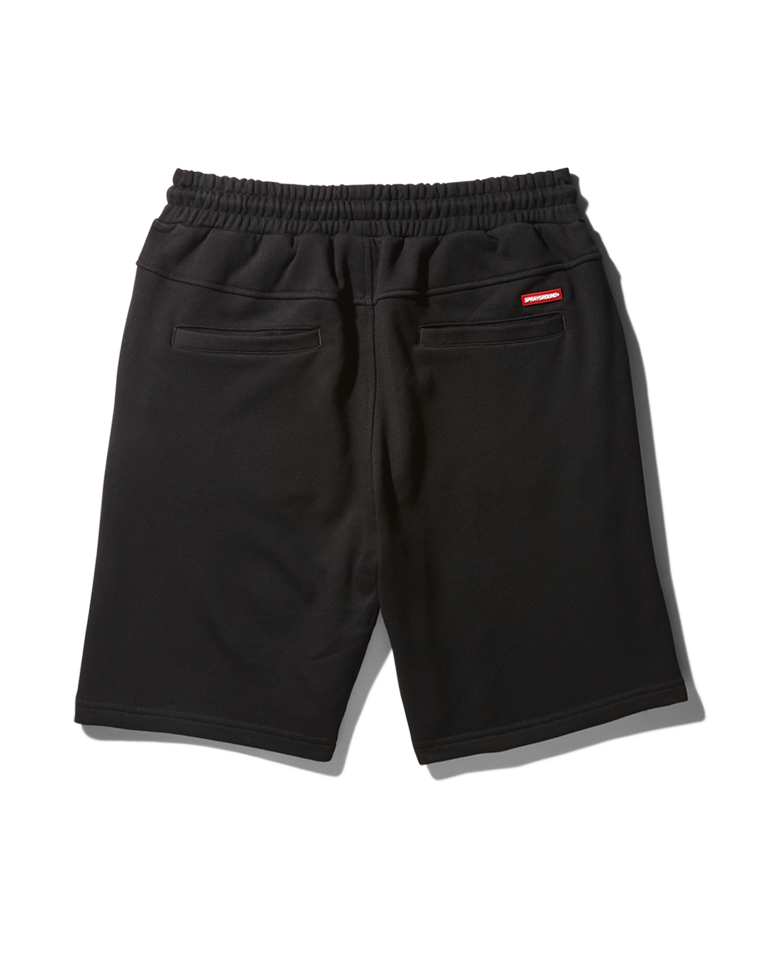 Close-up of the cinched waistband and pockets on SpongeBob shorts.