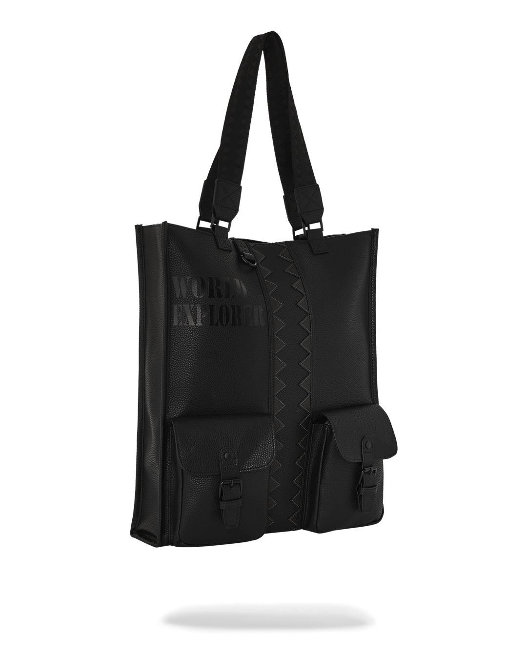 Leopard print tote bag interior with large organizer pocket