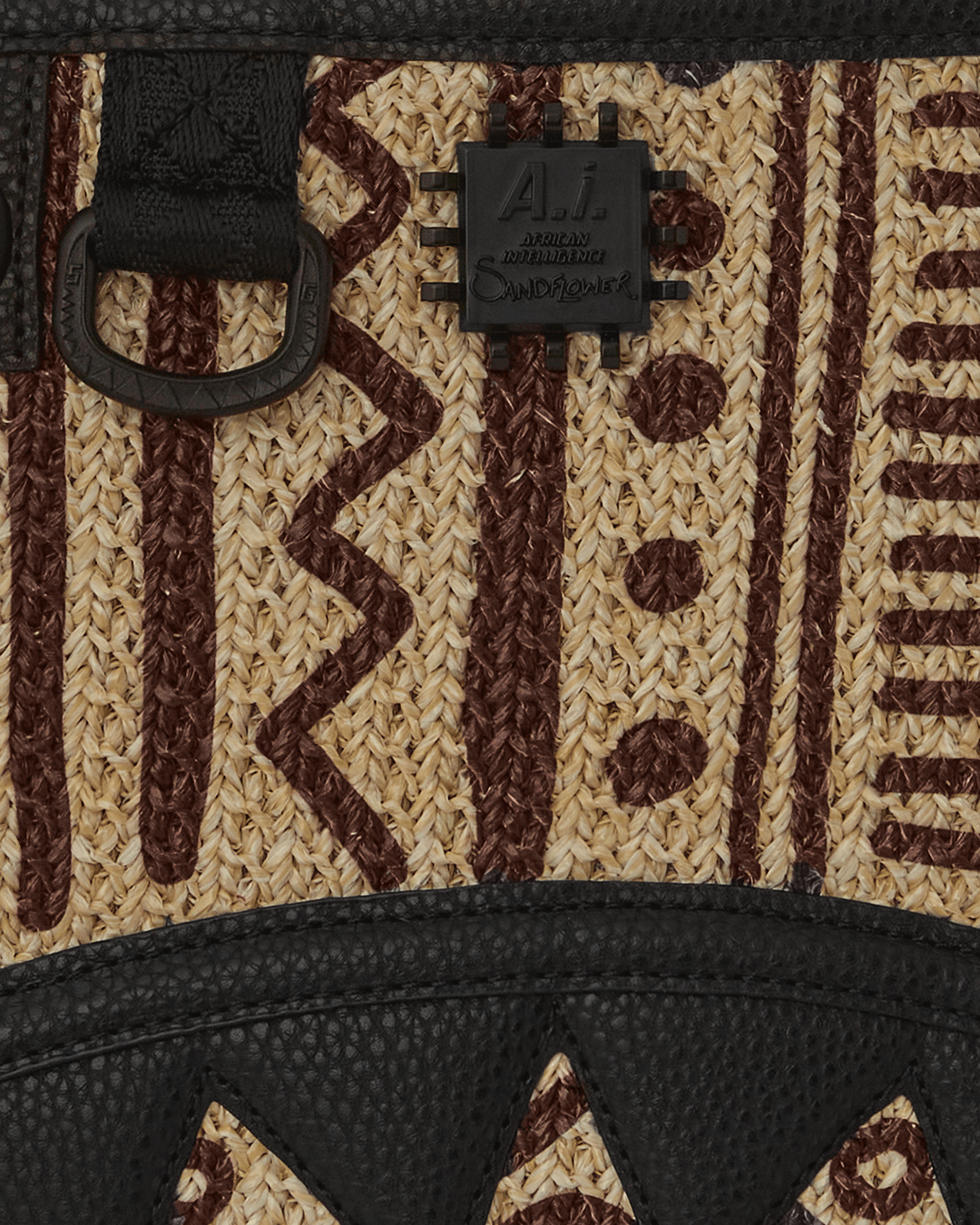 Close-up of the bold leopard print tote bag showing intricate animal patterns