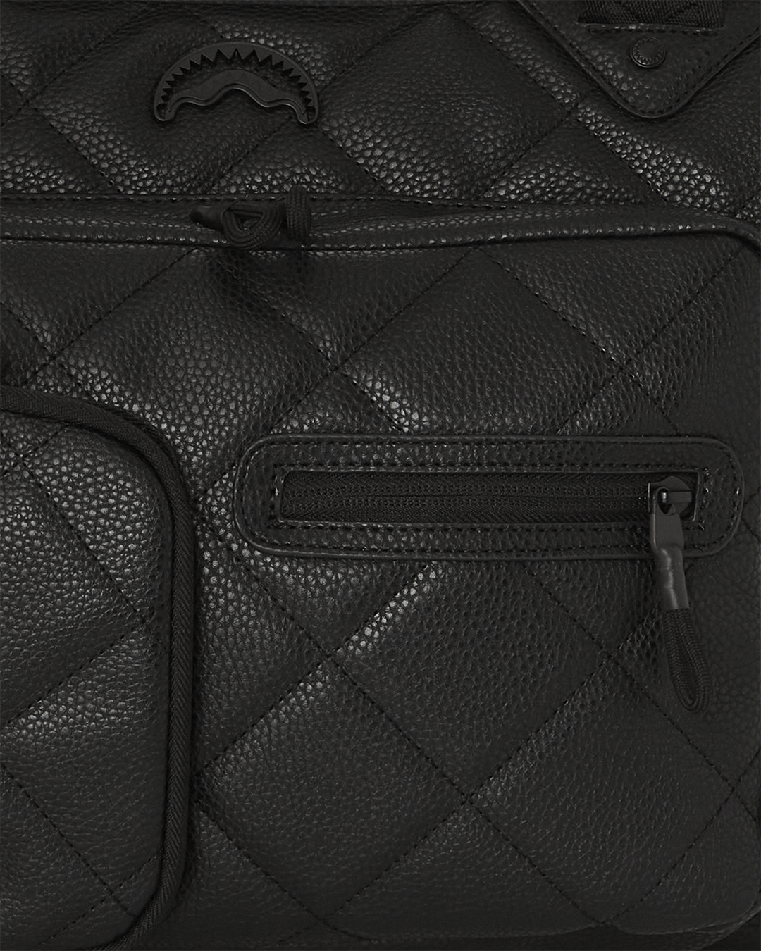 Close-up of the animal print design on the faux leather tote.